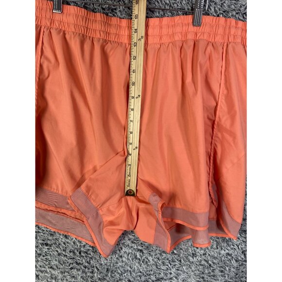 ATHLETA Mesh Racer Run Short 4" Women SZ 3X Coral Lined Drawstring Elastic Waist - Picture 4 of 8